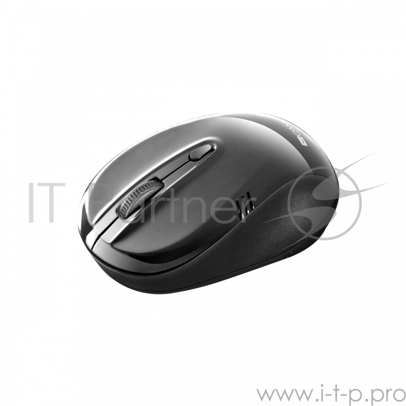 Клавиатуры, мыши CANYON CNE-CMSW02B Black USB {wireless mouse, optical tracking - red LED, 4 buttons, 2.4Ghz, DPI 1000/1200/1600}