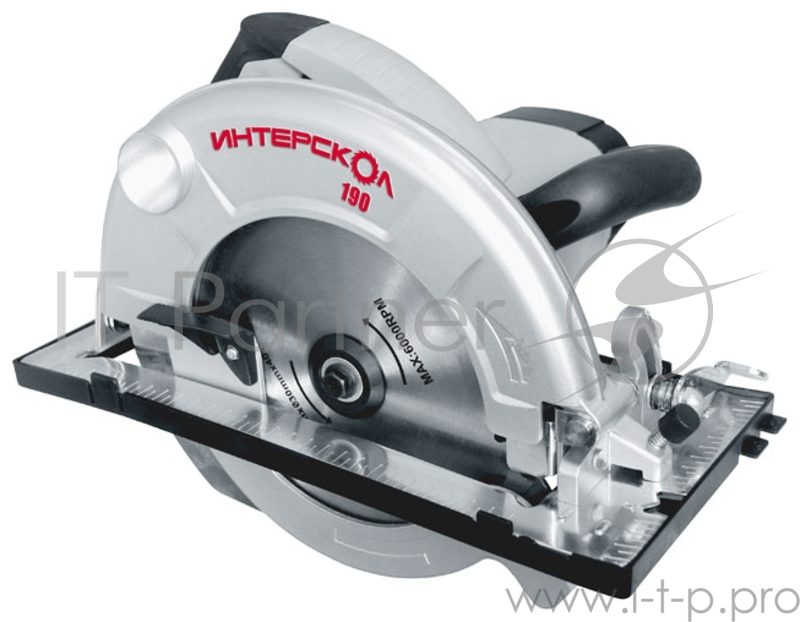 Пила ИНТЕРСКОЛ ДП-190/1600М Пила дисковая 97.1.1.20 {1600Вт,ф190мм,выс проп 63мм,4800о/м,5.6кг}