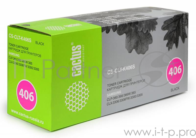 Картридж Cactus (CLT-K406S) для Samsung CLP-360/365/CLX-3300/3305, Bk