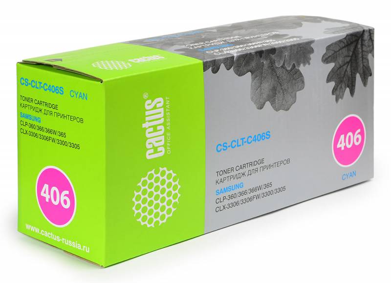 Картридж Cactus (CLT-C406S) для Samsung CLP-360/365/CLX-3300/3305, C