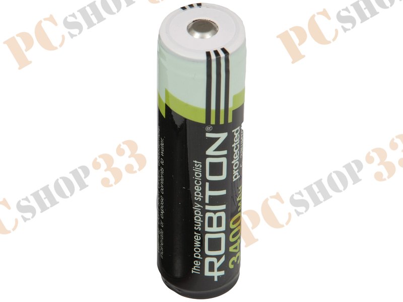 Аккумулятор Robiton 3.4/Li18650 375-522, 3.6В 3400мАч Li-Ion 18650 защищенный (1шт./уп.)