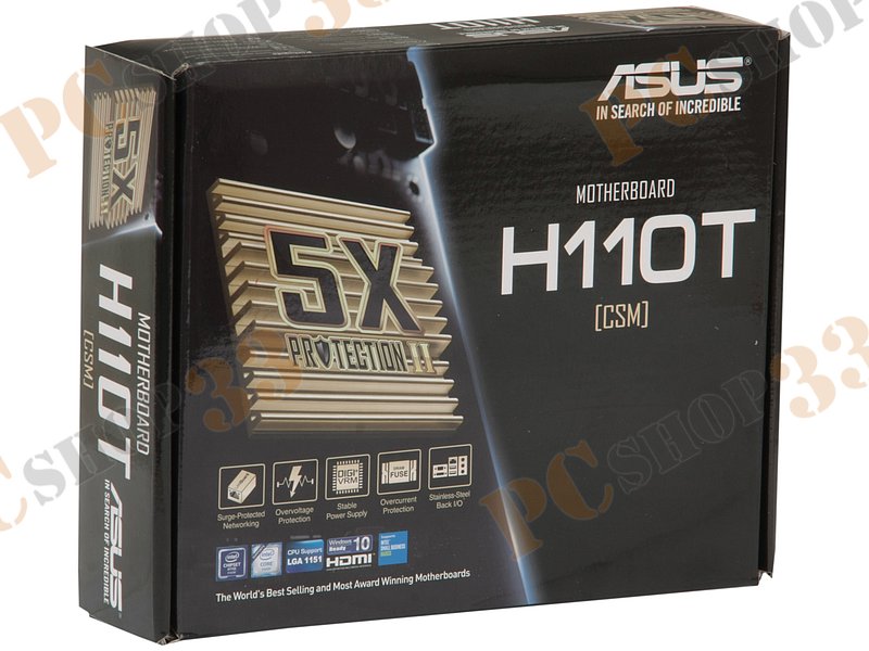 Мат. плата Socket1151 ASUS H110T/CSM (iH110, 2xDDR4 SO-DIMM, M.2, SATA III, HDMI, DP, 2x1Гбит LAN, USB3.0, mini-ITX)