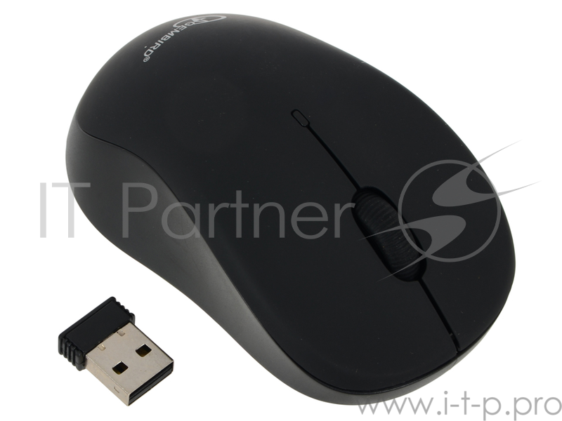 Мышь Gembird MUSW-218 черн. soft touch {Мышь беспров., 2кн.+колесо-кнопка, 1200DPI, 2.4ГГц}