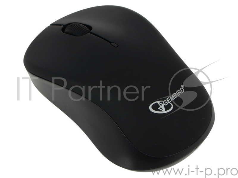 Мышь Gembird MUSW-218 черн. soft touch {Мышь беспров., 2кн.+колесо-кнопка, 1200DPI, 2.4ГГц}