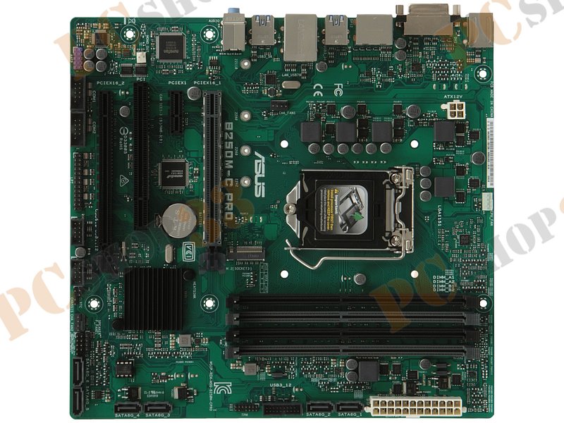 Мат. плата Socket1151 ASUS B250M-C PRO/CSM/C/SI (iB250, 4xDDR4, M.2, SATA III, 2xPCI-E, DVI, DP, 1Гбит LAN, USB3.0, mATX)