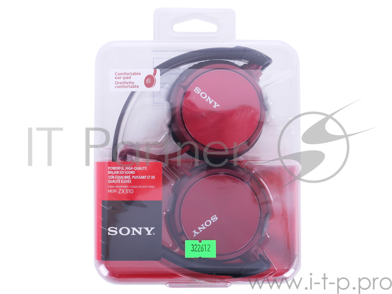 Наушники SONY MDR-ZX310R Red накладные