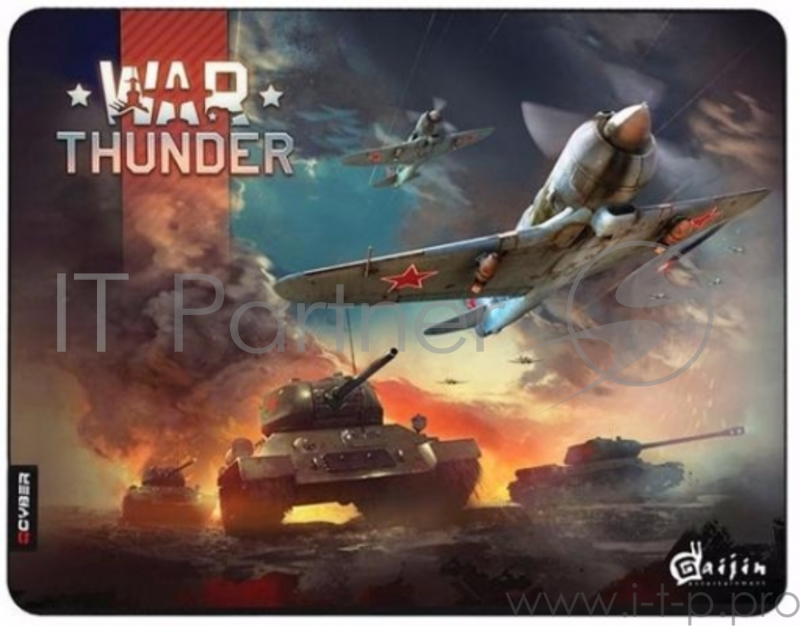 Коврик для мыши QCYBER CROSSFIRE EXPERT WAR THUNDER , 430x360x4 мм, игровая поверхность Qcyber Crossfire expert, поверхность: тонкое плетение, основа