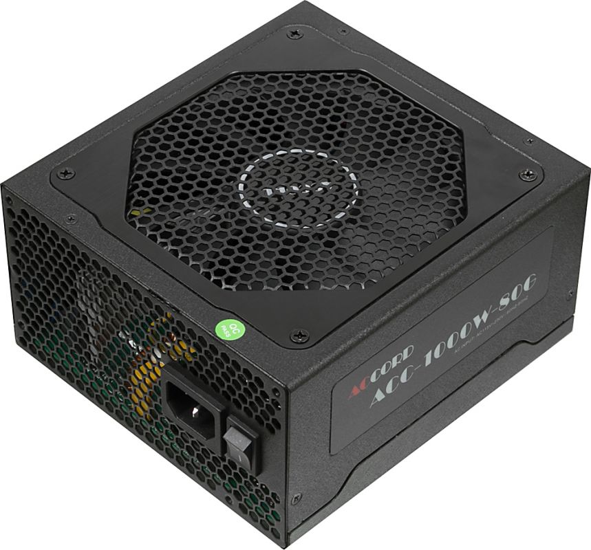 Блок питания Accord ATX 1000W GOLD ACC-1000W-80G 80+ gold(24+8+4+4pin) APFC 140mm fan 7xSATA RTL