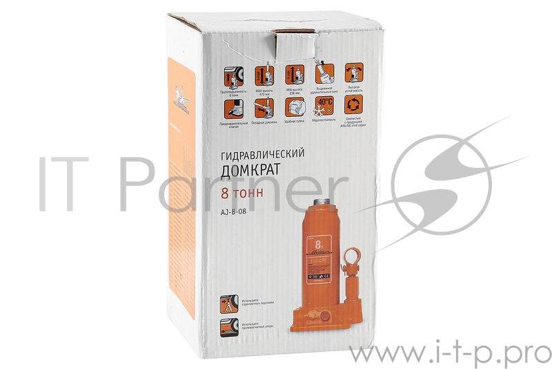 Домкрат бутылочный 8т в сумке (MIN - 236 мм, MAX - 475 мм) (15699)(AIRLINE AJ-B-08 Домкрат бутылочный 8т в сумке (MIN - 236 мм, MAX - 475 мм) (15699))