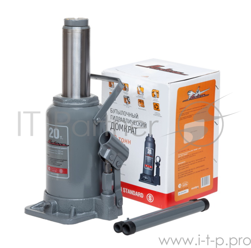 Домкрат бутылочный 20т S (MIN - 235 мм, MAX - 440 мм) (16539)(AIRLINE AJ-B-20S Домкрат бутылочный 20т S (MIN - 235 мм, MAX - 440 мм) (16539))