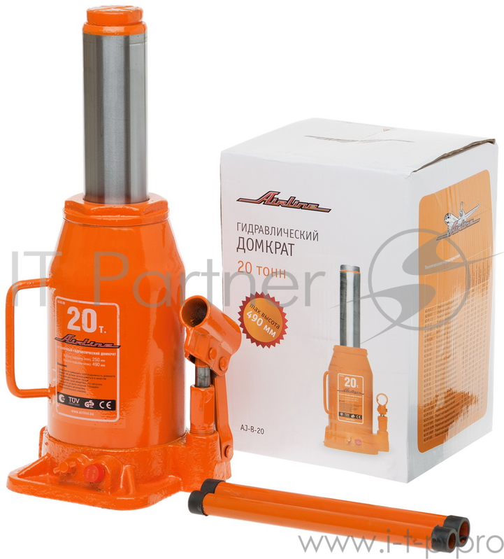 Домкрат бутылочный 20т в сумке (MIN - 250 мм, MAX - 490 мм) (15702)(AIRLINE AJ-B-20 Домкрат бутылочный 20т в сумке (MIN - 250 мм, MAX - 490 мм) (15702))