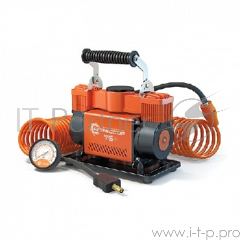 Компрессор АГРЕССОР (AGR-75) Компрессор металл., двухпорш., 12V, 300W, 75 л./мин., переходники для накач. Лодок Компрессор автомобильный, металлический, двухпоршневой, 12V, 300W, производ-сть 75 л./мин., переходники для накач. лодок, сумка. Длина шла