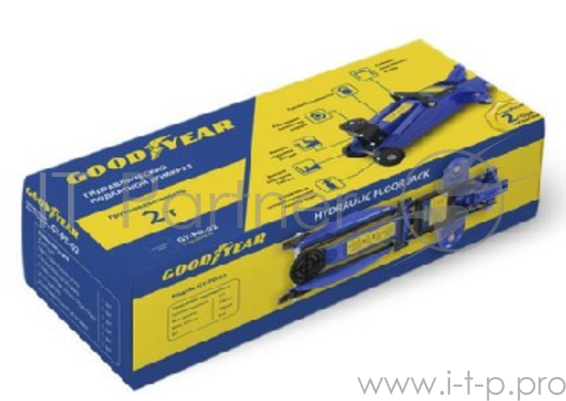 Домкрат GOODYEAR GY000903 гидравлический подкатной gy-pd-02 2т 340мм с резиновой проставкой порога