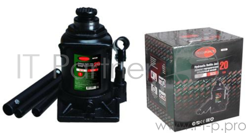 Домкрат ROCK FORCE RF-T92007 гидравлический бутылочный низкопрофильный 20т выс.подъема 190-330мм