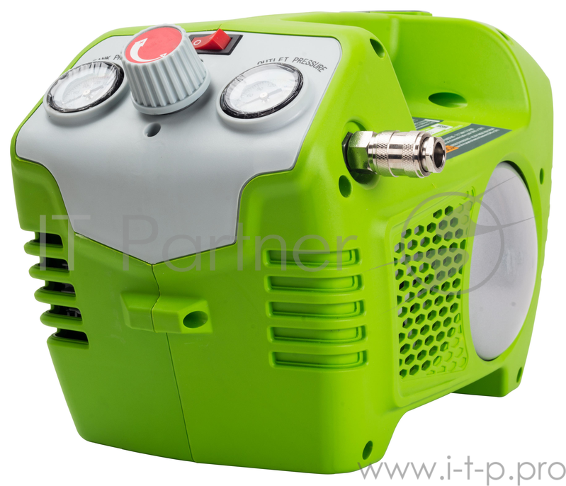 Компрессор GREENWORKS 4100802 40В ресивер 2л давление 8Бар безмасляный (БЕЗ АККУМ и ЗУ)