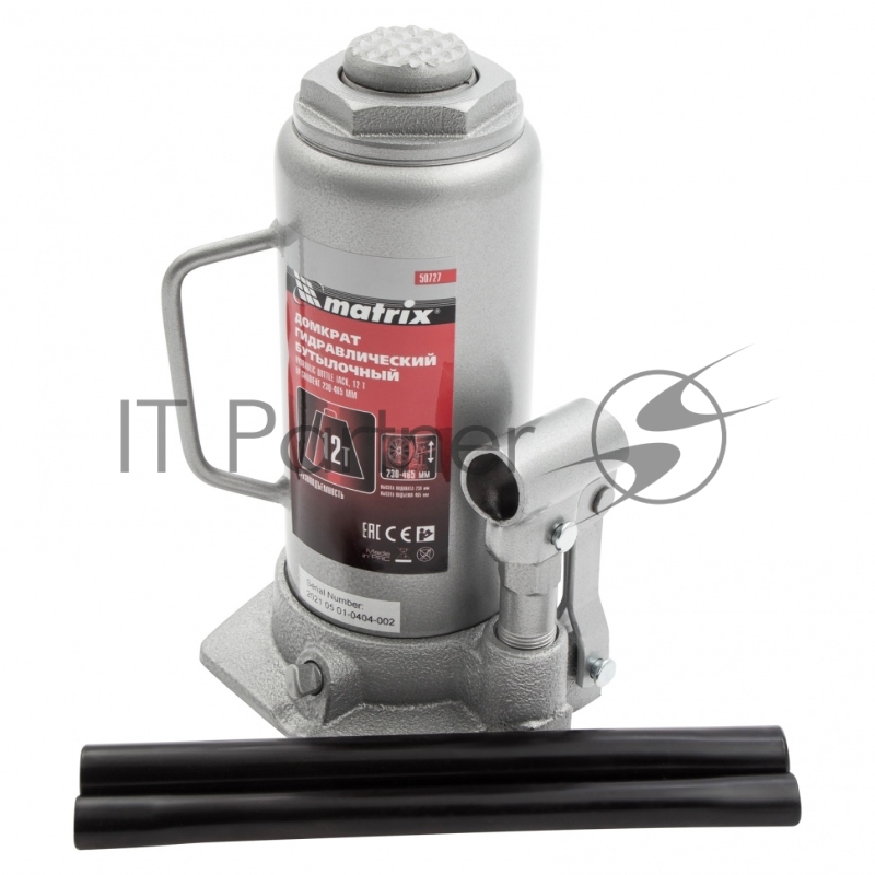 Домкрат MATRIX 50727 гидравлический бутылочный 12 т h подъема 230–465мм master