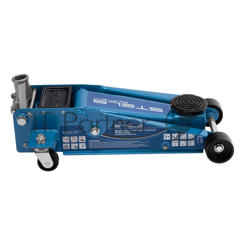 Домкрат STELS 51133 гидравлический подкатной быстрый подъем 3 т quick lift 130–465мм профессиональ