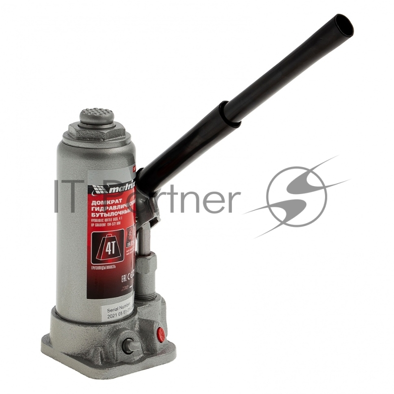 Домкрат MATRIX 50754 гидравлический бутылочный 4 т h подъема 194–372мм в пласт. кейсе master