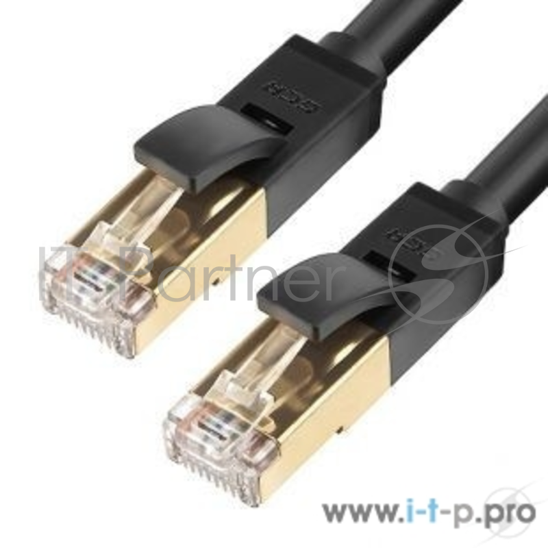 Патч-корд Greenconnect Патч-корд PROF кат.7 ethernet 5.0m FTP, RJ45, CU, 28 AWG, литой, прямой , черный, экранированные конекторы (GCR-LNC701-5.0m)