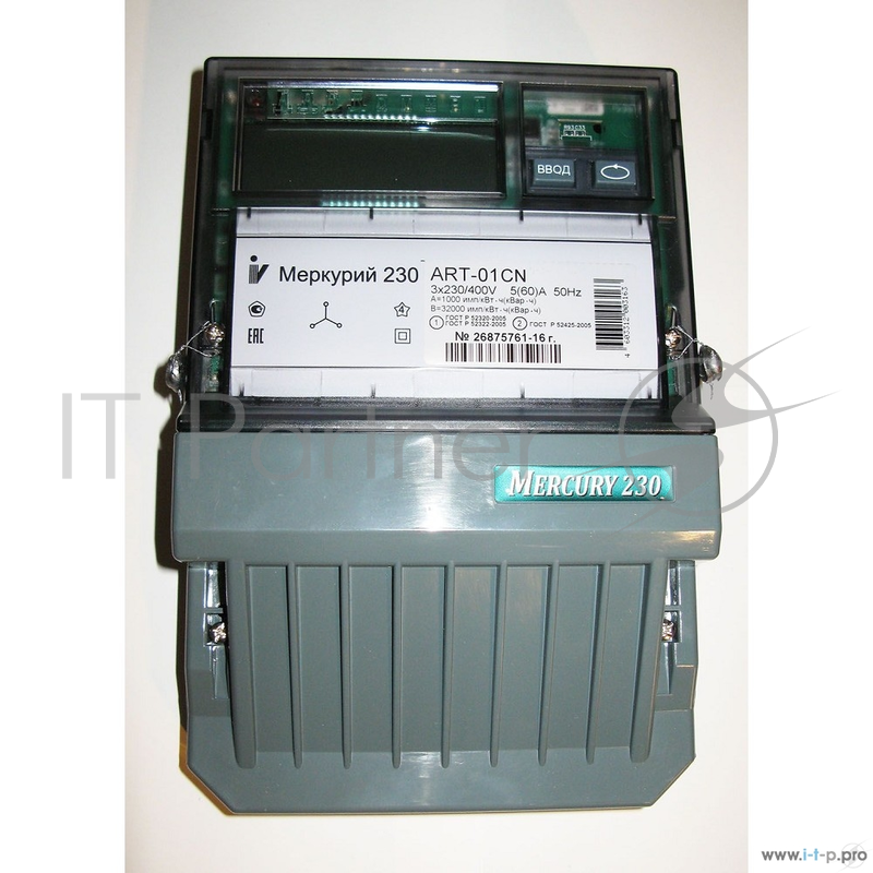 Счетчики электроэнергии Инкотекс 230ART01CN Счетчик Меркурий 230 ART-01 CN 5-60А/400В, трехфазный многотарифный, ЖКИ