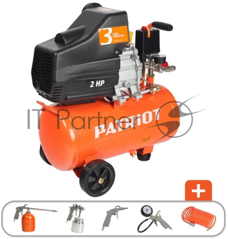Компрессор PATRIOT EURO 24-240K + набор пневиоинструмента KIT 5В 1.5кВт 220В 240л/мин 24л