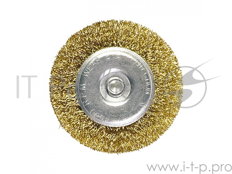 Кордщетка MATRIX 74446 для дрели 60мм плоская со шпилькой латунированная витая проволока