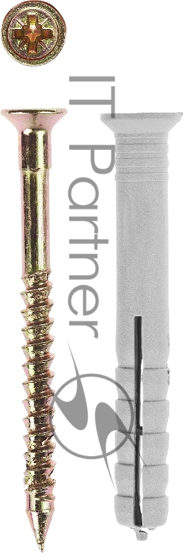 Зубр Дюбель-гвоздь полипропиленовый, потайный бортик, 6x50мм, ТФ0, 1600шт 4-301340-06-050