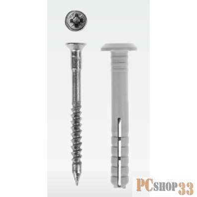 Зубр Дюбель-гвоздь полипропиленовый, грибовидный бортик, 6x40мм, ТФ5, 100шт 4-301355-06-040