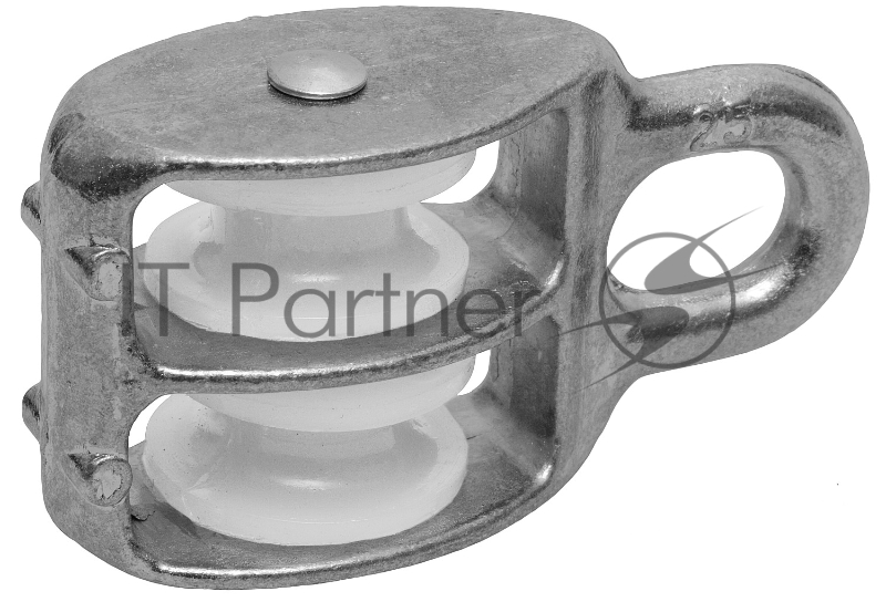 Зубр Блок двойной, оцинкованный, нейлоновый шкив, 8x30мм, ТФ6, 1 шт 4-304596-30