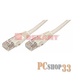 Коммутационный шнур REXANT (18-1002) Патч-корд UTP 5e кат. литой 1М СЕРЫЙ