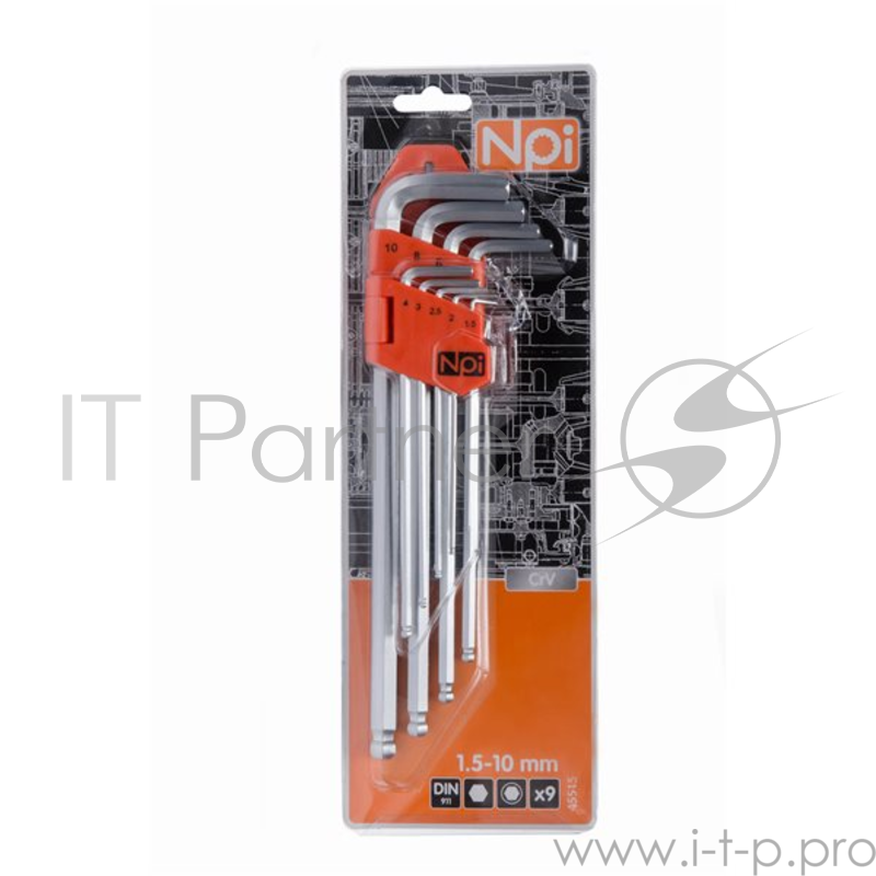 Набор ключей шестигранных NPI 45515 1.5-10мм 9шт