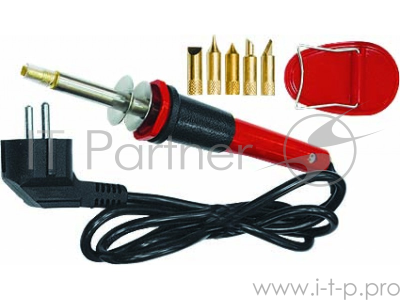 Паяльник SPARTA 913225 набор для выжигания 7 предм. 30Вт 220в подставка набор жал сменных