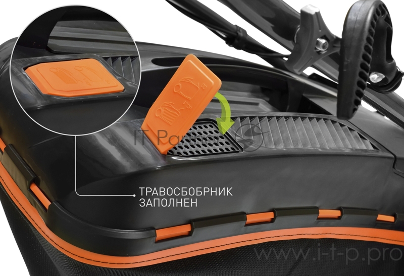 Газонокосилка CARVER LMG-2646DM бенз. 2.6кВт ш-46см кол. 7''/8'' травосб.65л мульч. самоходн.