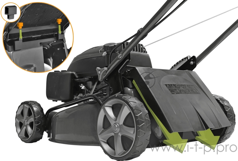 Газонокосилка CARVER LMG-2646DM бенз. 2.6кВт ш-46см кол. 7''/8'' травосб.65л мульч. самоходн.