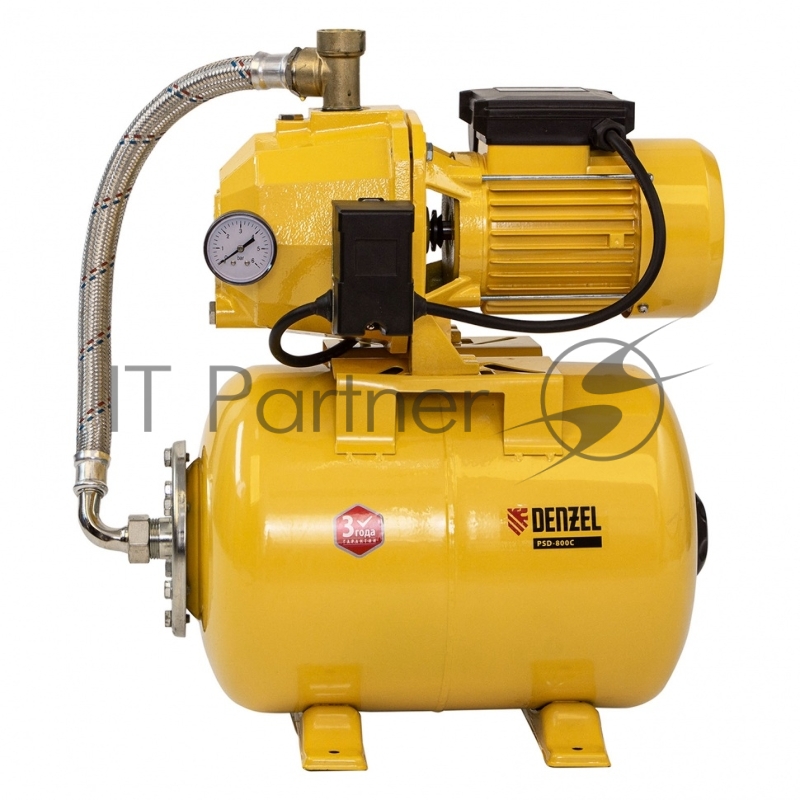 Насосная станция DENZEL PSD800C эжекторная 800Вт 2400л/ч ресивер 24л всасывание 20м