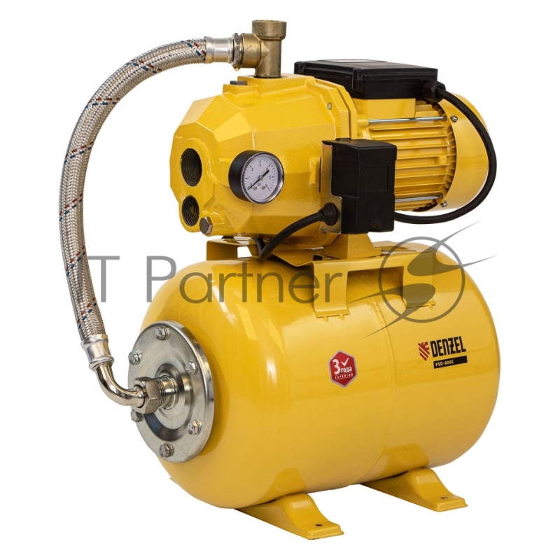 Насосная станция DENZEL PSD800C эжекторная 800Вт 2400л/ч ресивер 24л всасывание 20м