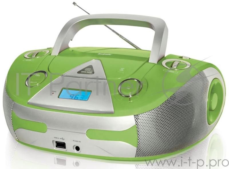 Аудиомагнитола BBK BX325U салатовый/серебристый 5Вт/CD/CDRW/MP3/FM(an)/USB