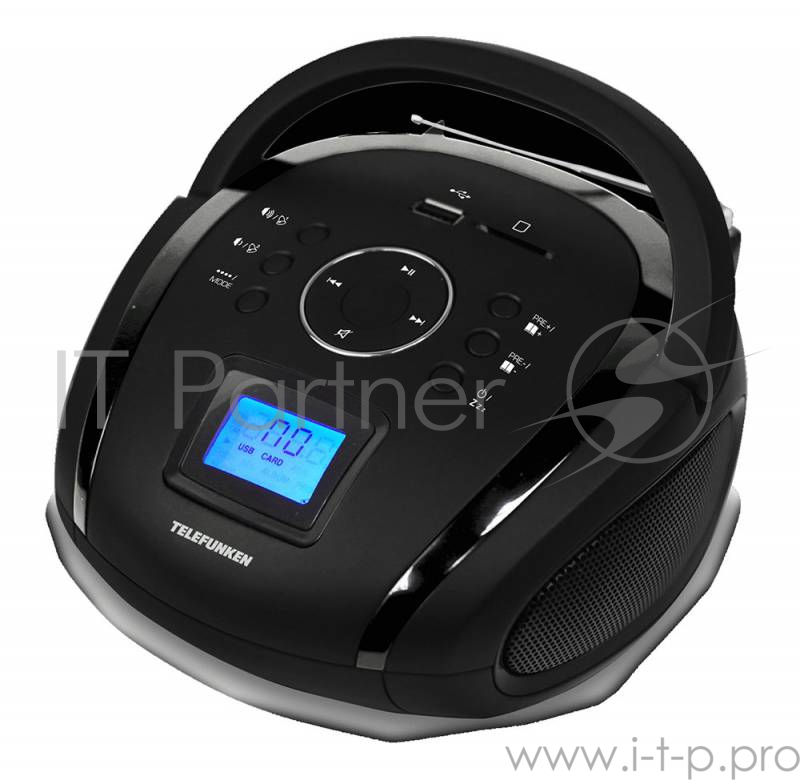 Аудиомагнитола Telefunken TF-SRP3449 черный 3Вт/MP3/FM(dig)/USB/SD/MMC