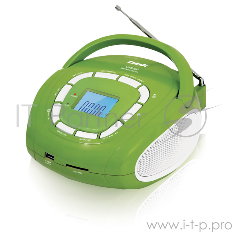 Аудиомагнитола BBK BS05 USB/SD белый/металлик