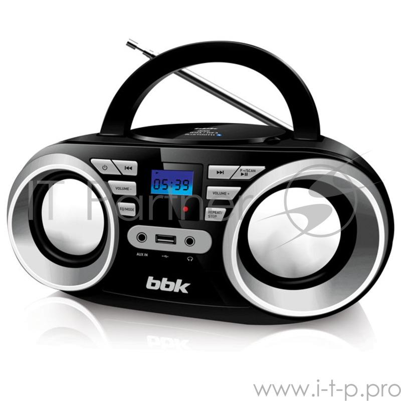 Аудиомагнитола BBK BX160BT черный 6Вт/CD/CDRW/MP3/FM(dig)/USB/BT