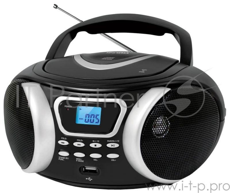 Аудиомагнитола BBK BX170BT черный/серебристый 4Вт/CD/CDRW/MP3/FM(dig)/USB/BT