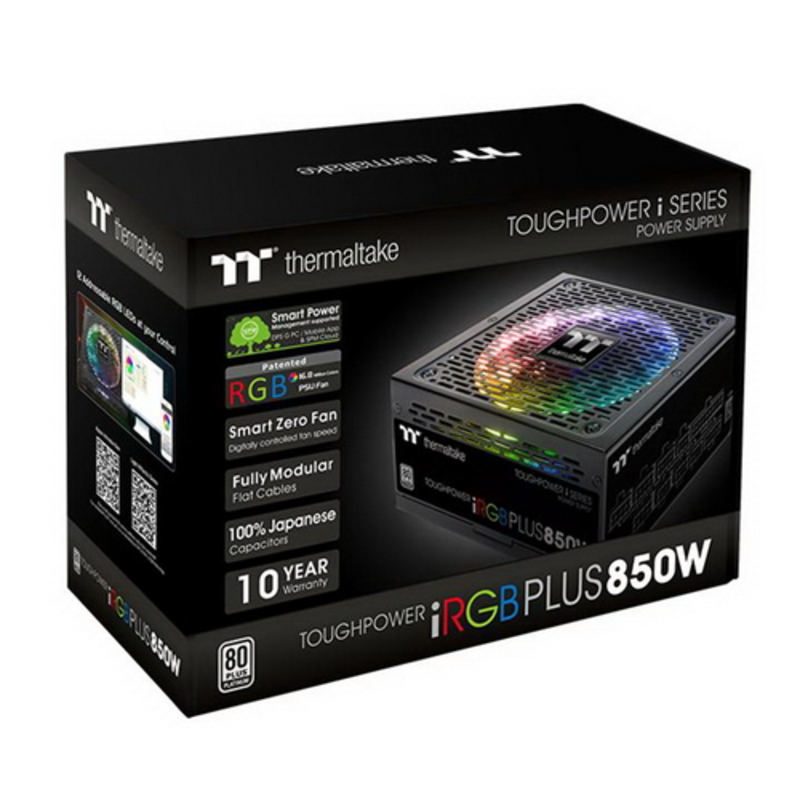 Toughpower i 850 Platinum PS-TPI-0850F2FDPE-1 850W/Fully Modular/Riing Plus/Full Range/Digital/80 Plus Platinum/EU/100% JP CAP/All Flat Cables