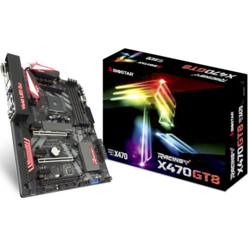 X470GT8, Socket AM4, AMD X470, 4xDDR4-2667, DVI-D+HDMI+DP, 3xPCI-Ex16, 3xPCI-Ex1, 6xSATA3(RAID 0/1/10), 1xM.2, 8 Ch Audio, GLan, (0+4)xUSB2.0, (5+2)xUSB3.1, 1xUSB3.1 Type-C™, 1xPS/2, ATX, RTL, {10}