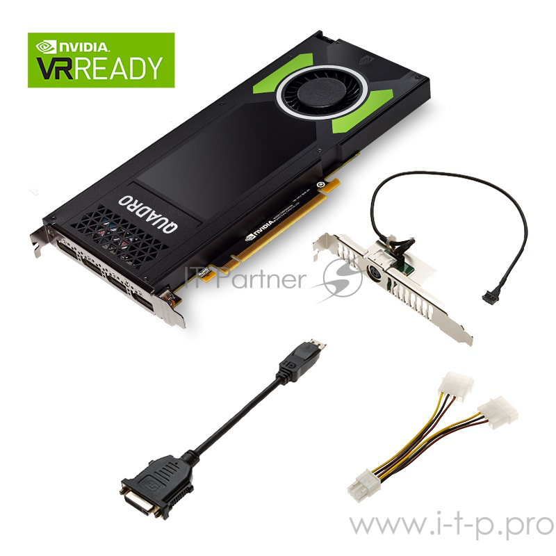 Видеокарта VCQP4000BLK-1 PNY Nvidia Quadro P4000 8GB PCIE 4xDP1.4+3pin 3D-Stereo 256-bit 1792 Cores DDR5 4xDP to DVI-D (SL)