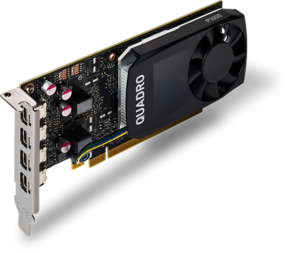 Видеокарта VCQP1000DVI-PB Видеокарта VGA PNY NVIDIA Quadro P1000, 4 GB GDDR5/128-bit, PCI Express 3.0 x16, 4?mDP1.4 (4?mDP to DVI-D SL adapter), 47 W, 1-slot cooler