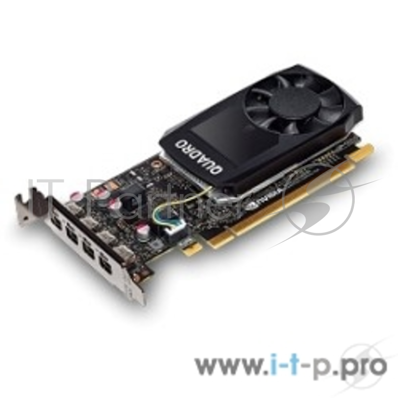 Видеокарта VCQP1000DVI-PB Видеокарта VGA PNY NVIDIA Quadro P1000, 4 GB GDDR5/128-bit, PCI Express 3.0 x16, 4?mDP1.4 (4?mDP to DVI-D SL adapter), 47 W, 1-slot cooler