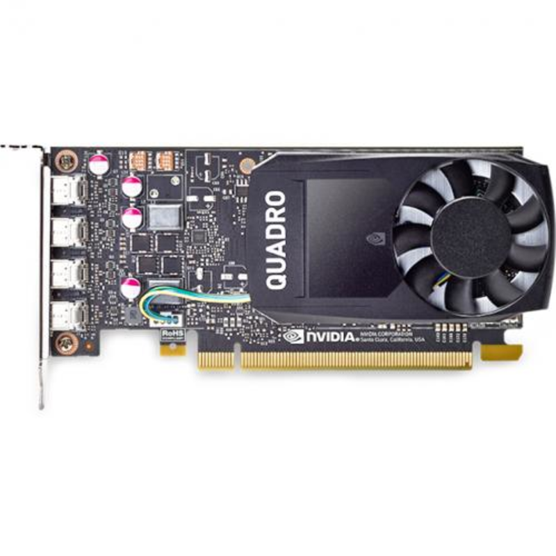 Видеокарта VCQP1000-PB PCIE, 128-bit 640 Cores, 4*mDP1.4, 4*mDP to DP 1xmDP to DVI-D SL adapter, LP bracket