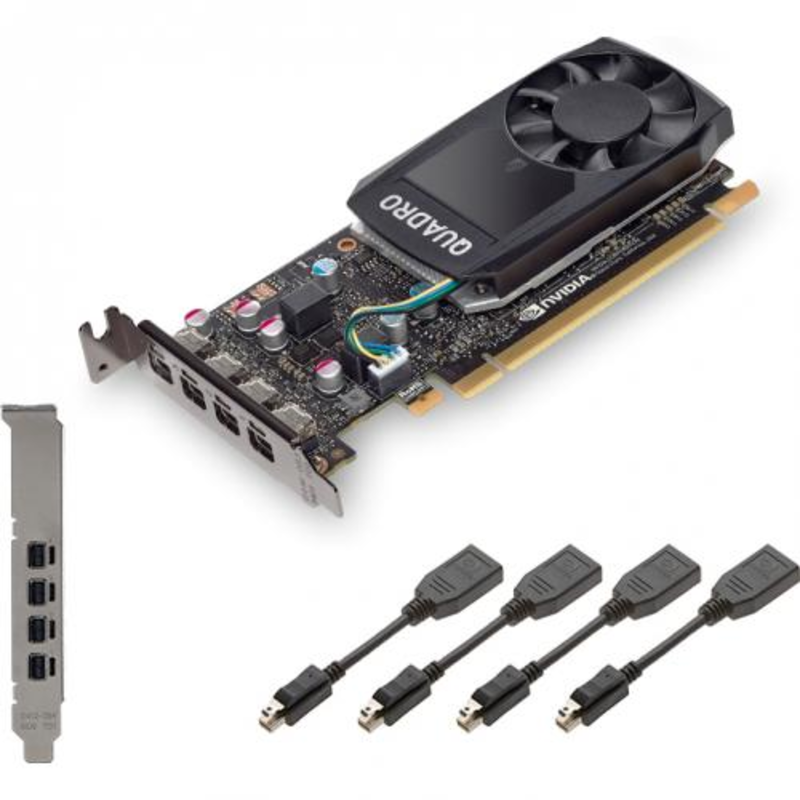 Профессиональная видеокарта 2Gb <PCI-E> PNY nVidia Quadro P620 <GDDR5, 128 bit, 4xmDP, Low Profile, 4xmDP to DP, mDP to DVI-D SL adapter, ATX&LP Bracket, Retail>