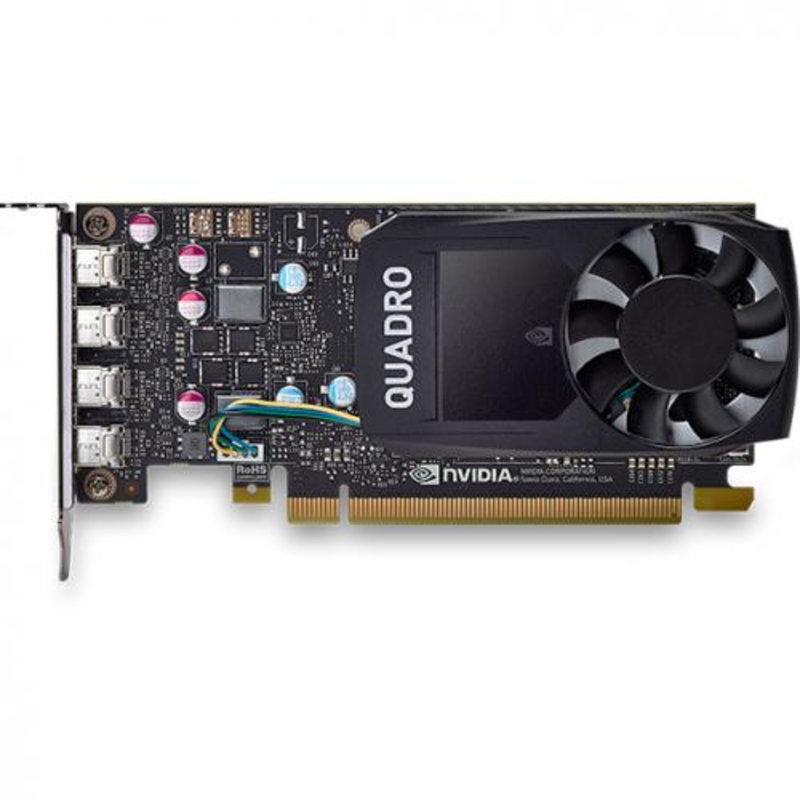 Профессиональная видеокарта 2Gb <PCI-E> PNY nVidia Quadro P620 <GDDR5, 128 bit, 4xmDP, Low Profile, 4xmDP to DP, mDP to DVI-D SL adapter, ATX&LP Bracket, Retail>