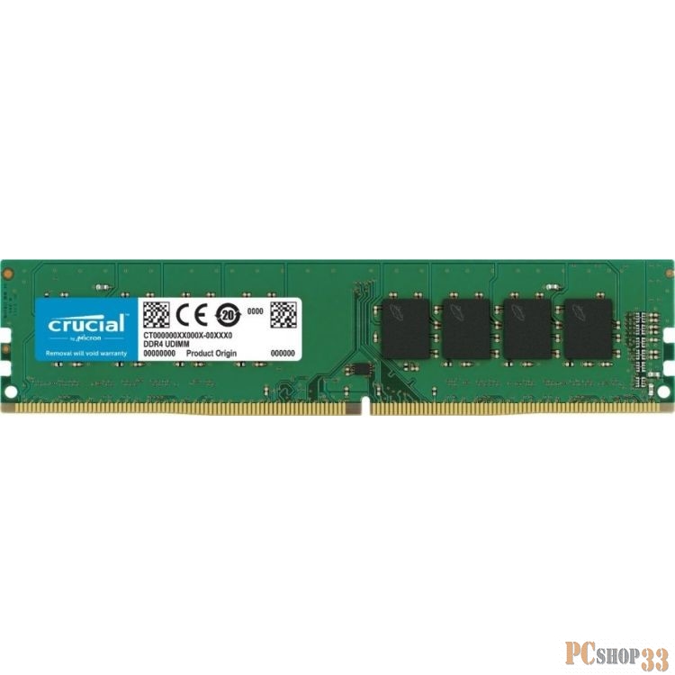 Память оперативная Crucial 4GB DDR4 3200 MT/s (PC4-25600) CL22 SR x16 Unbuffered DIMM 288pin